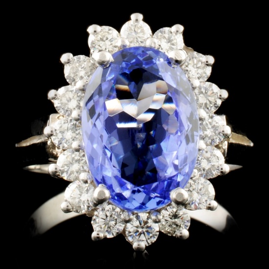 14K Gold 3.47ct Tanzanite & 0.64ctw Diamond Ring