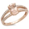 14K Gold 1.15ct Morganite & 0.25ct Diamond Ring