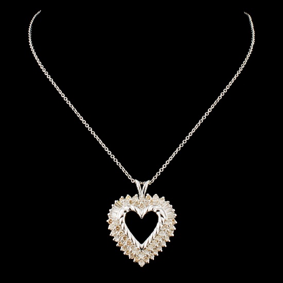 14K Gold 1.40ctw Diamond Pendant