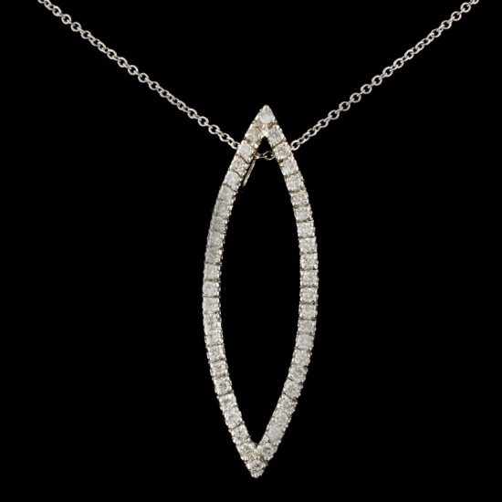 14K Gold 0.84ctw Diamond Pendant
