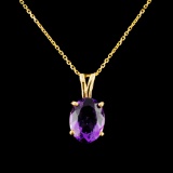14K Gold 1.81ct Amethyst Pendant