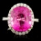 18K Gold 10.87ct Tourmaline & 0.75ctw Diamond Ring