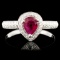 18K Gold 0.70ct Ruby & 0.25ctw Diamond Ring