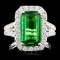 18K Gold 4.09ct Tsavorite & 1.11ctw Diamond Ring