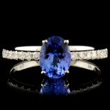 14K Gold 1.59ct Tanzanite & 0.21ctw Diamond Ring