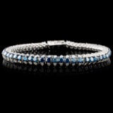 14K WG 6.19ctw Fancy Color Diamond Bracelet