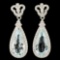 14K Gold 7.22ct Aquamarine & 1.05ctw Diamond Earri