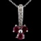 14K White Gold 1.56ct Ruby & 0.23ct Diamond Pendan