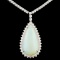 18K Gold 13.75ct Opal & 3.84ctw Diamond Necklace