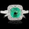 18K Gold 1.14ct Emerald & 0.81ct Diamond Ring