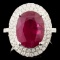 18K Gold 4.69ct Ruby & 0.64ctw Diamond Ring