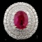 18K Rose Gold 2.23ct Ruby & 2.56ct Diamond Ring