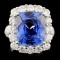 18K Gold 9.28ct Sapphire & 2.70ctw Diam Ring