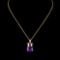 14K Gold 2.43ct Amethyst & 0.03ctw Diamond Pendant