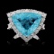 18K Gold 10.03ct Paraiba & 2.24ct Diamond Ring