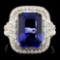 18K Gold 8.13ct Tanzanite & 1.58ctw Diamond Ring