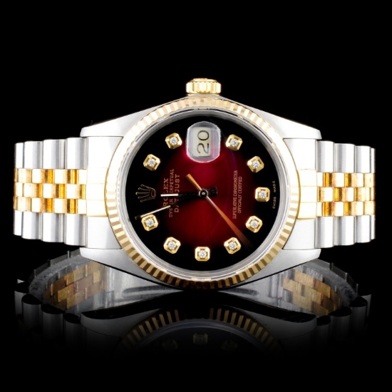 Rolex Two-Tone 36MM DateJust Diamond Wristwatch
