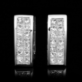 18K White Gold 3.65ctw Diamond Earrings