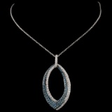 14K White Gold 1.13ctw Fancy Color Diamond Pendant