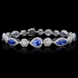 18K Gold 10.95ct Sapphire & 3.23ct Diamond Bracele