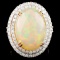 14K Gold 15.38ct Opal & 1.91ctw Diamond Ring