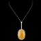 18K Gold 24.45ct Opal & 1.25ctw Diamond Pendant