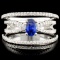 18K Gold 0.52ct Sapphire & 0.45ctw Diamond Ring