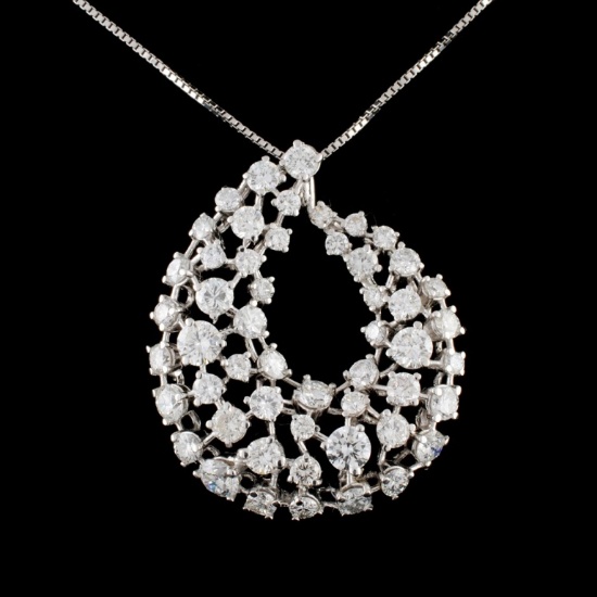 14K White Gold 4.80ctw Diamond Necklace