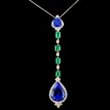 18K Gold 14.92ct Tanzanite & 0.65ctw Diamond Penda