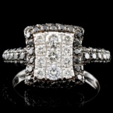 14K White Gold 1.60ctw Fancy Color Diamond Ring