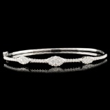 14K Gold 0.97ctw Diamond Bangle