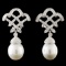 14K Gold 12.00mm Pearl & 1.12ctw Diamond Earrings