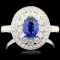 18K Gold 0.70ct Sapphire & 0.52ctw Diamond Ring