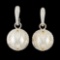 18K Gold 12.00MM Pearl & 2.50ctw Diamond Earrings