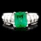 14K Gold 1.25ct Emerald & 0.50ctw Diamond Ring
