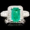 14K Gold 2.38ct Emerald & 1.51ctw Diamond Ring
