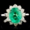 18K Gold 2.20ct Emerald & 0.89ctw Diamond Ring