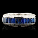 18K Gold 2.06ct Sapphire & 1.15ctw Diamond Ring