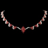 14K WG 12.52ct Sapphire & 1.14ct Diamond Necklace