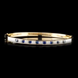 14K Gold 0.78ctw Sapphire & 0.53ctw Diamond Bracel