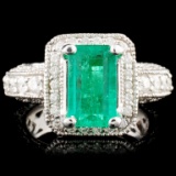 14K Gold 2.38ct Emerald & 1.51ctw Diamond Ring