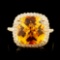 14K Gold 8.40ct Citrine & 1.46ctw Diamond Ring