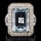 14K White Gold 7.64ct Aquamarine & 1.25ctw Diamond