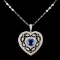 18K Gold 1.57ct Sapphire & 0.76ctw Diamond Necklac