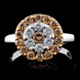 14K White Gold 1.05ctw Fancy Color Diamond Ring