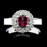 18K Gold 0.36ct Ruby & 0.42ct Diamond Ring