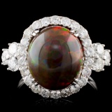 14K Gold 4.45ct Opal & 1.43ctw Diamond Ring