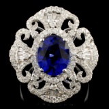 14K Gold 3.68ct Sapphire & 1.15ctw Diamond Ring