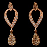 14K Rose Gold 0.67ctw Fancy Color Diamond Earrings