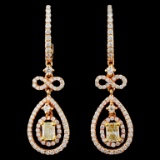 18K Gold 1.48ctw Fancy Diamond Earrings